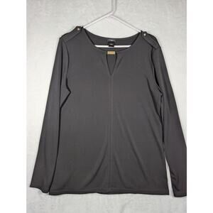 Ann Taylor black top gold color bar and epaulets Bust 39"Length 26"..4